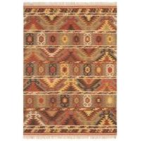 kelim orange multi tribal traditional wool rug 120x170