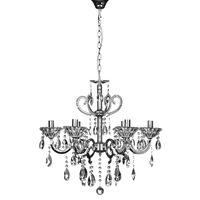 Kendall Chandelier Chrome Iron FrameCrystalGlass 6 Arm