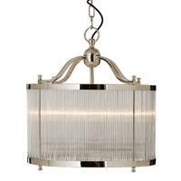 Kensington Townhouse Pendant Light Iron Glass Nickel Gold Finish