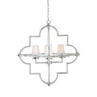 Kensington Townhouse Pendant Light Iron Fabric Chrome Finish