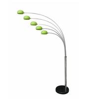 Kepler Floor Lamp In Green With Chrome Plated Marble Base