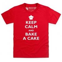 keep calm and bake a cake kids t shirt