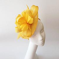 Kentucky Derby Church Races Yellow Flax Wedding Event Fascinator