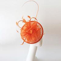 Kentucky Derby Church Races Orange Flax Wedding Event Fascinator