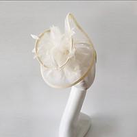 Kentucky Derby Church Races Beige Flax Wedding Event Fascinator