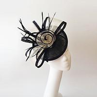 Kentucky Derby Church Races Black And Ivory Flax Wedding Event Fascinator