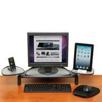 kensington monitor stand with adjustable shelves graphite