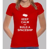 keep calm and build a spaceship girls shirt