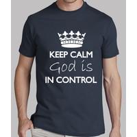 keep calm god is in control t-shirts navy man