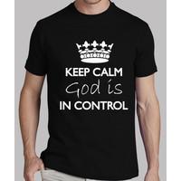 keep calm god is in control t-shirt black man