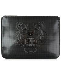 kenzo patent embossed logo clutch