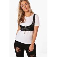 Kelly Satin Lace Up Corset - black