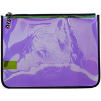 kenzo purple iridescent rubber clutch womens handbags in multicolour