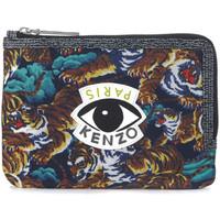 Kenzo fabric pochette with tiger print and multicolor eye men\'s Pouch in Multicolour