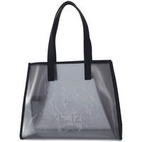 kenzo grey anthracite antracite bucket bag in transparent rubber women ...