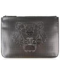 kenzo embossed tiger icon clutch