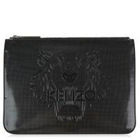 kenzo embossed tiger icon clutch