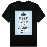 keep calm and carry on faded light blue