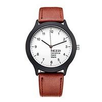 KEZZI Unisex Fashion Watch Wrist watch Casual Watch Quartz Japanese Quartz PU Band Casual Black Blue Brown