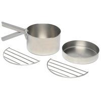Kelly Kettle Stainless Steel Cook Set for Base Camp or Scout Kettles, Silver
