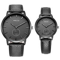 KEZZI Couple\'s Quartz Casual Fashion New Watch Leather Belt Small Seconds Round Alloy Dial Watch Cool Watch Unique Watch