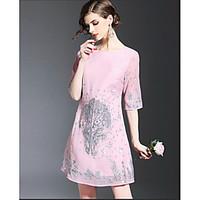 kenaya womens going out casualdaily cute loose dressembroidered round  ...