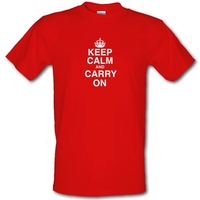 Keep Calm And Carry On male t-shirt.