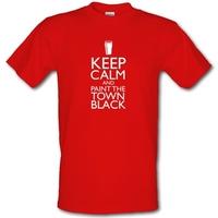Keep calm and paint the town black male t-shirt.