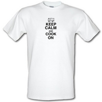 Keep Calm And Cook On male t-shirt.