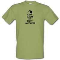 Keep Calm And Bury Hatchets male t-shirt.