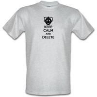 keep calm and delete male t shirt