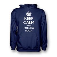 keep calm and follow boca juniors hoody navy