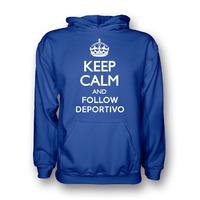 keep calm and follow deportivo hoody blue