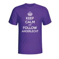 keep calm and follow anderlecht t shirt purple