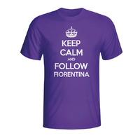 keep calm and follow fiorentina t shirt purple