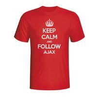 keep calm and follow ajax t shirt red