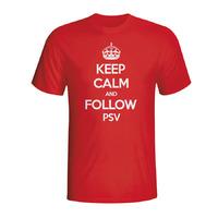 keep calm and follow psv eindhoven t shirt red