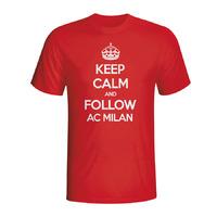 keep calm and follow ac milan t shirt red