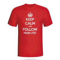 keep calm and follow man utd t shirt red