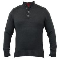 kensington eastside clifton funnel neck jumper in charcoal