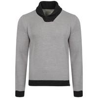 kensington eastside terry shawl collar jumper in grey