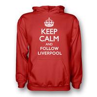 keep calm and follow liverpool hoody red kids