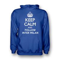 keep calm and follow inter milan hoody blue kids