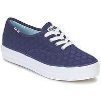 keds triple eyelet womens shoes trainers in blue