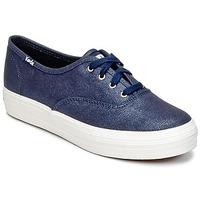 keds triple metallic canvas womens shoes trainers in blue