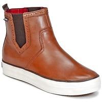 keds triple chelsea pull up leather womens mid boots in brown