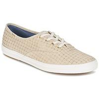 keds champion foil ticking dot womens shoes trainers in beige