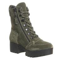 Kendall - Kylie Phoenix Lace Boot DARK OLIVE SUEDE