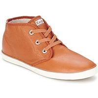 keds chukka leather fur womens shoes high top trainers in brown