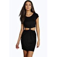 Kelly Cut Out Knot Front Dress - black